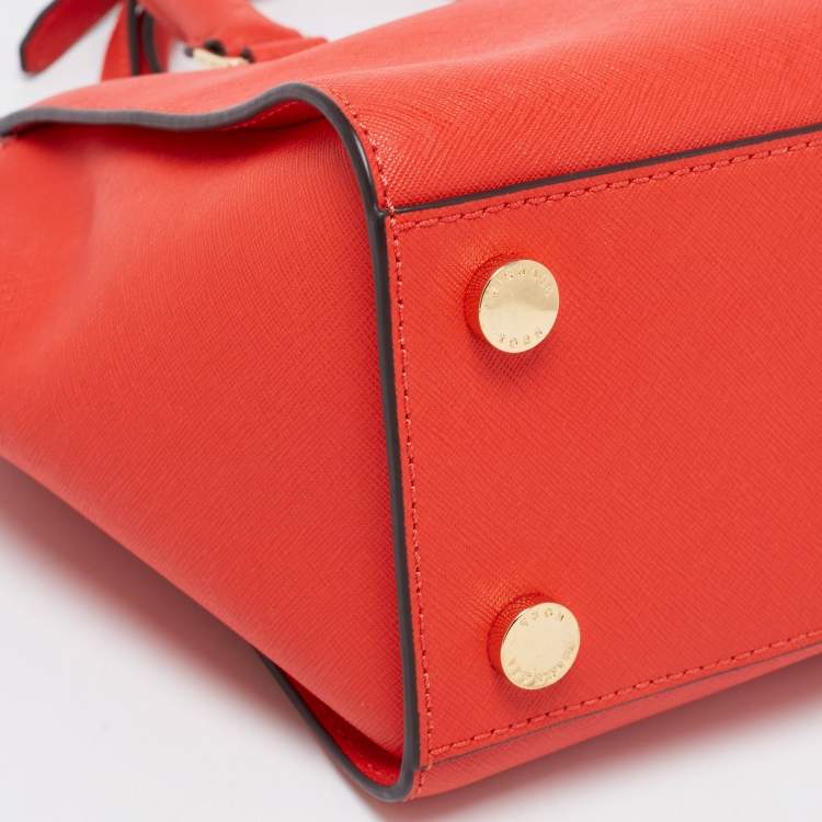 Pre Owned MICHAEL Michael Kors Orange Leather Medium Selma Satchel