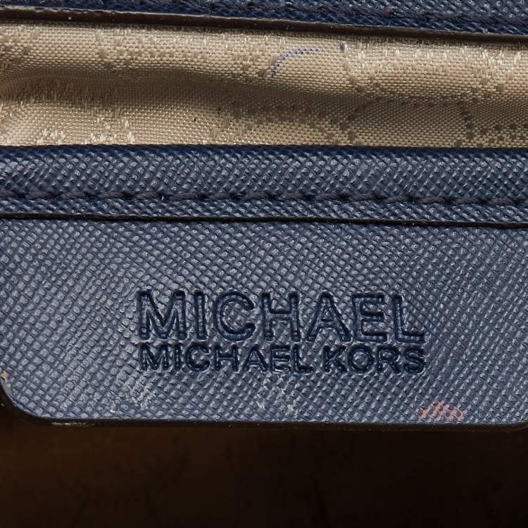 Pre Owned MICHAEL Michael Kors Tri Color Leather Large Selma Satchel