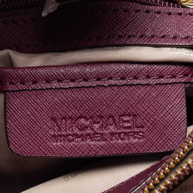 Pre Owned MICHAEL Michael Kors Burgundy Leather Small Cynthia Satchel 