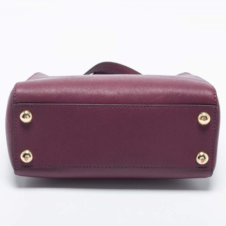 Pre Owned MICHAEL Michael Kors Burgundy Leather Small Cynthia Satchel 