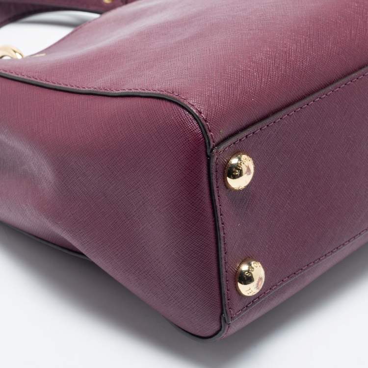 Pre Owned MICHAEL Michael Kors Burgundy Leather Small Cynthia Satchel 