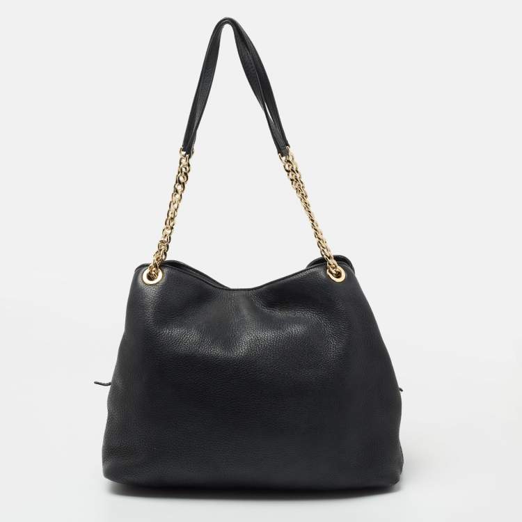 مملوكة مسبقًا MICHAEL Michael Kors Black Leather Jet Set Chain Tote