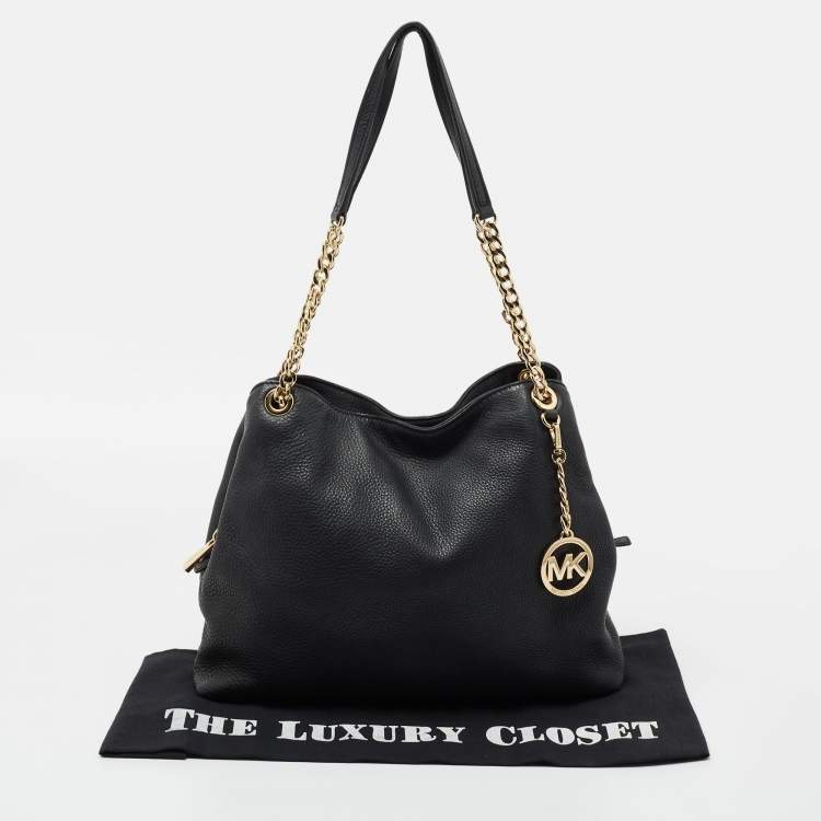 مملوكة مسبقًا MICHAEL Michael Kors Black Leather Jet Set Chain Tote