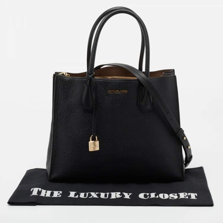 مملوكة مسبقًا MICHAEL Michael Kors Black Grained Leather Large Mercer tote