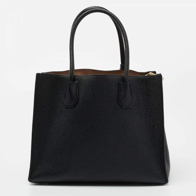 مملوكة مسبقًا MICHAEL Michael Kors Black Grained Leather Large Mercer tote