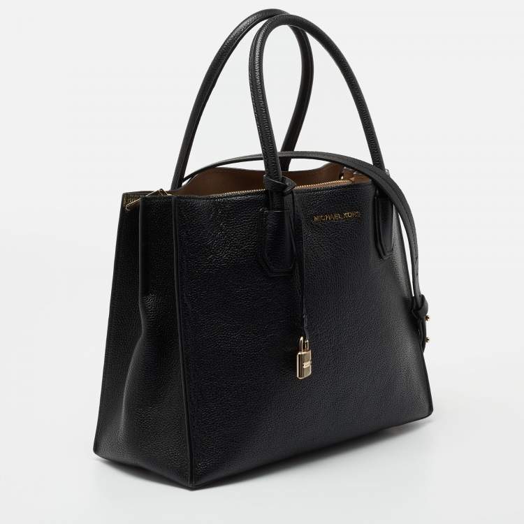 مملوكة مسبقًا MICHAEL Michael Kors Black Grained Leather Large Mercer tote