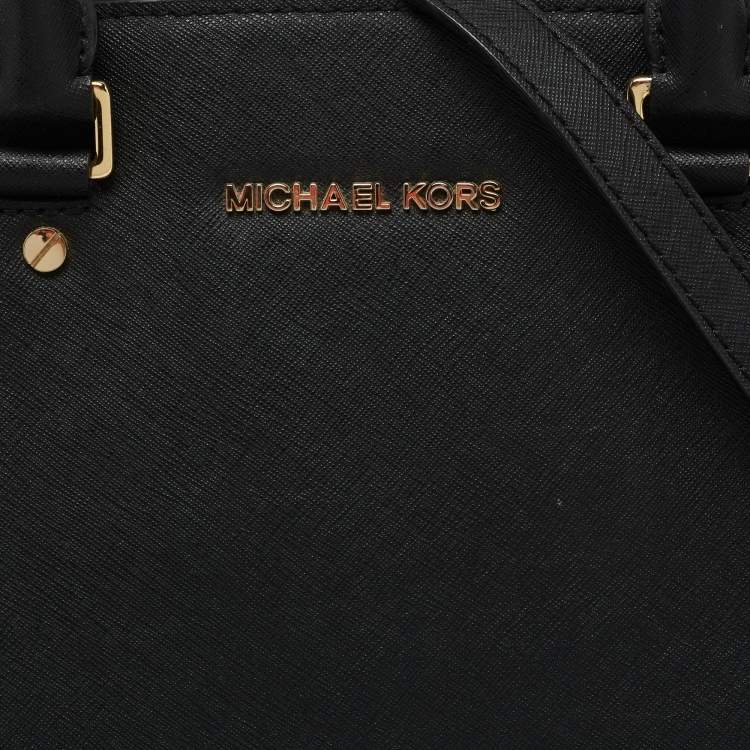 Pre Owned MICHAEL Michael Kors Black Leather Large Selma Satchel