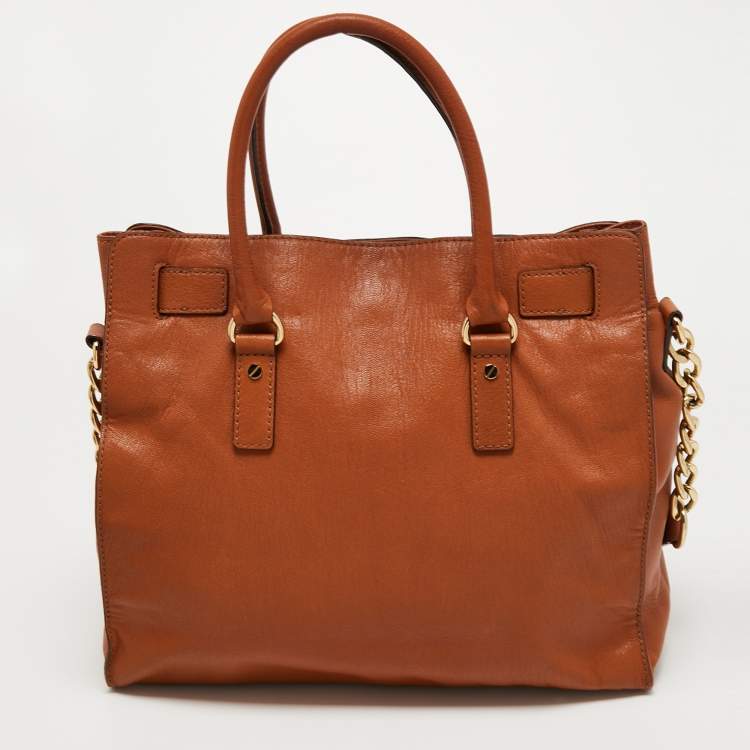 Pre Owned MICHAEL Michael Kors Brown Leather Hamilton Tote