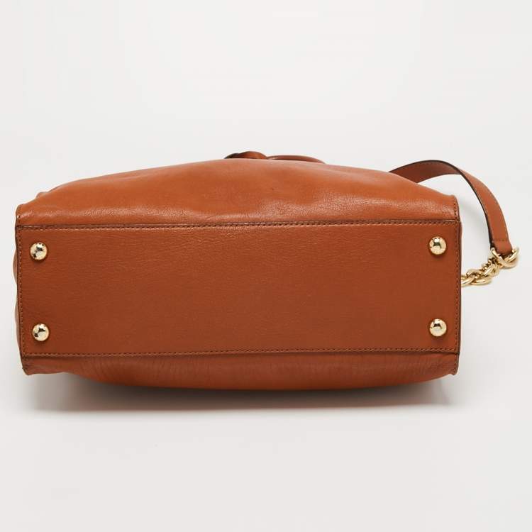 Pre Owned MICHAEL Michael Kors Brown Leather Hamilton Tote