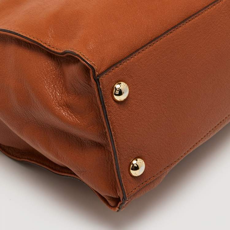 Pre Owned MICHAEL Michael Kors Brown Leather Hamilton Tote