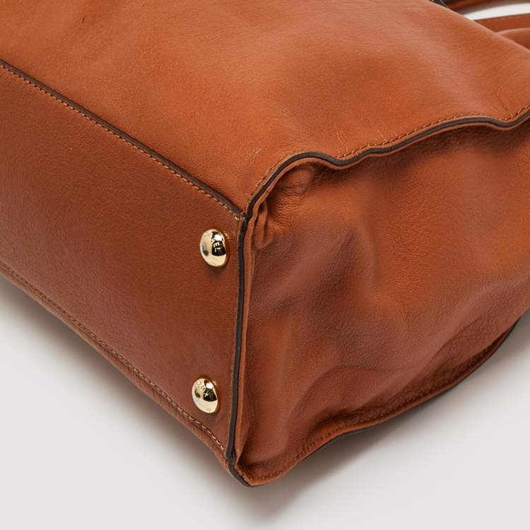 Pre Owned MICHAEL Michael Kors Brown Leather Hamilton Tote