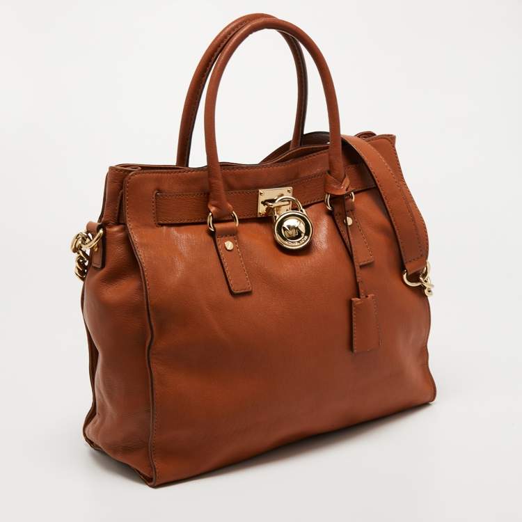 Pre Owned MICHAEL Michael Kors Brown Leather Hamilton Tote