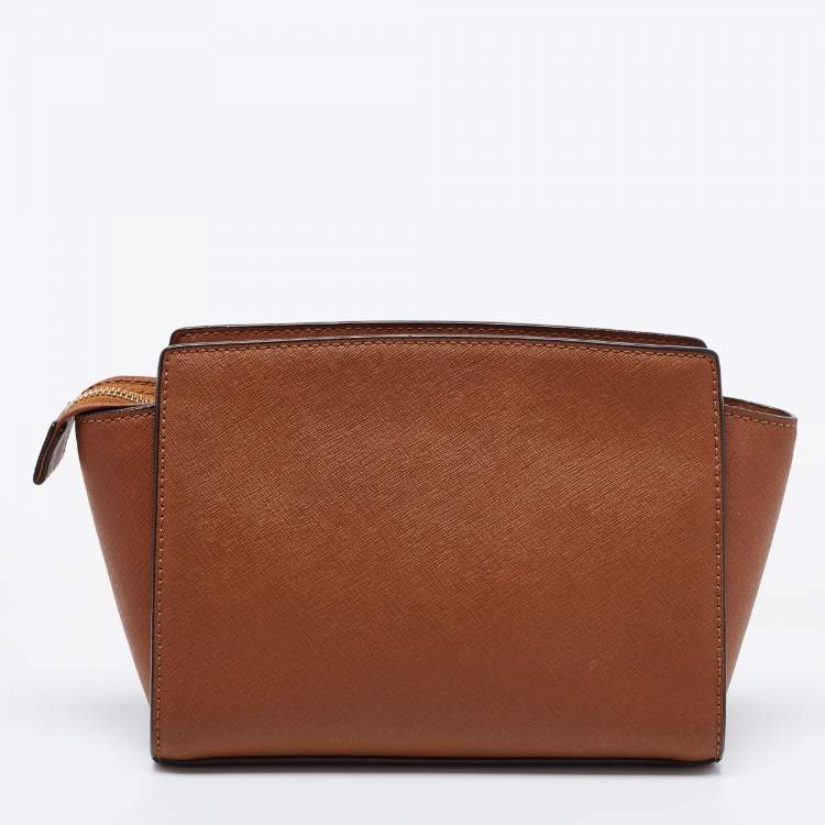 Pre Owned MICHAEL Michael Kors Brown Leather Medium Selma Crossbody Bag