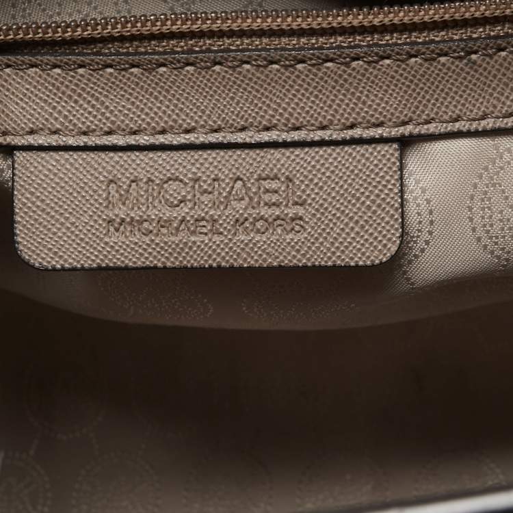 Pre Owned MICHAEL Michael Kors Dark Beige Saffiano Leather Medium Selma Tote