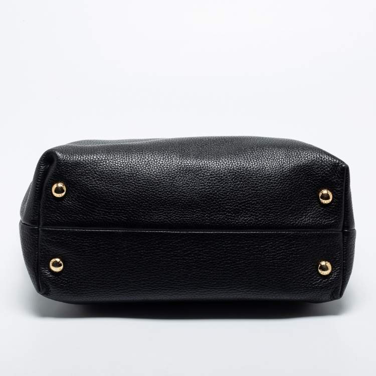 Pre Owned MICHAEL Michael Kors Black Leather Jet Set Chain Tote 