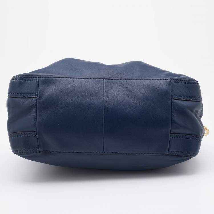 Pre Owned MICHAEL Michael Kors Blue Leather Ludlow Drawstring Shoulder Bag