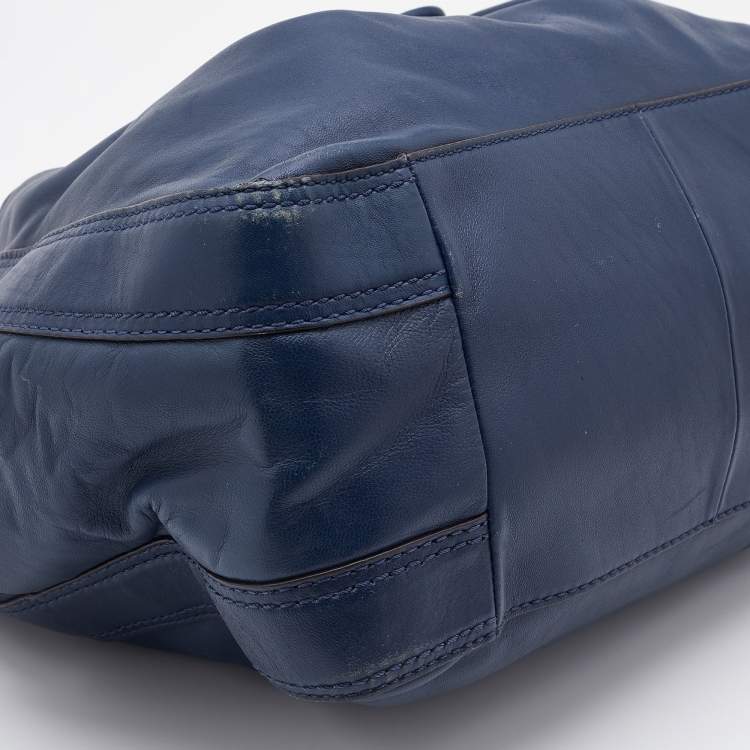 Pre Owned MICHAEL Michael Kors Blue Leather Ludlow Drawstring Shoulder Bag