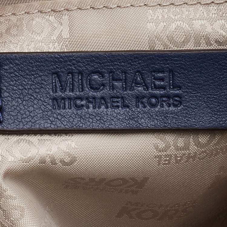 Pre Owned MICHAEL Michael Kors Blue Leather Ludlow Drawstring Shoulder Bag