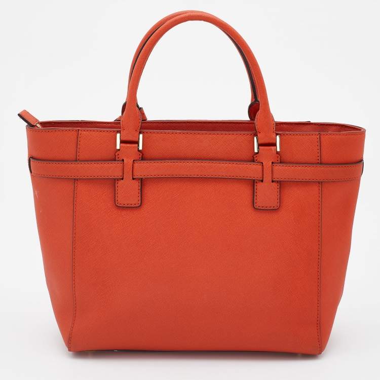 مملوكة مسبقًا MICHAEL Michael Kors Orange Leather Hamilton Tote