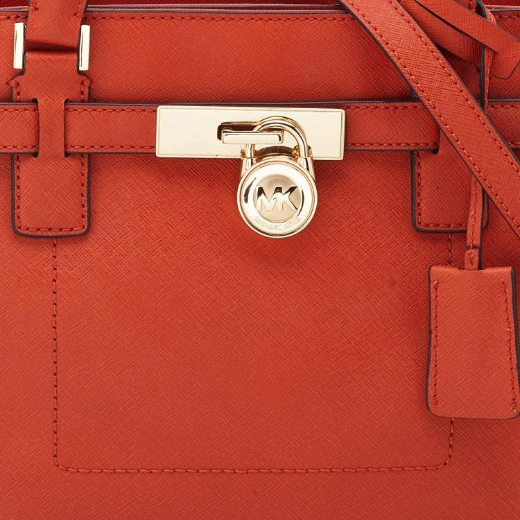 مملوكة مسبقًا MICHAEL Michael Kors Orange Leather Hamilton Tote