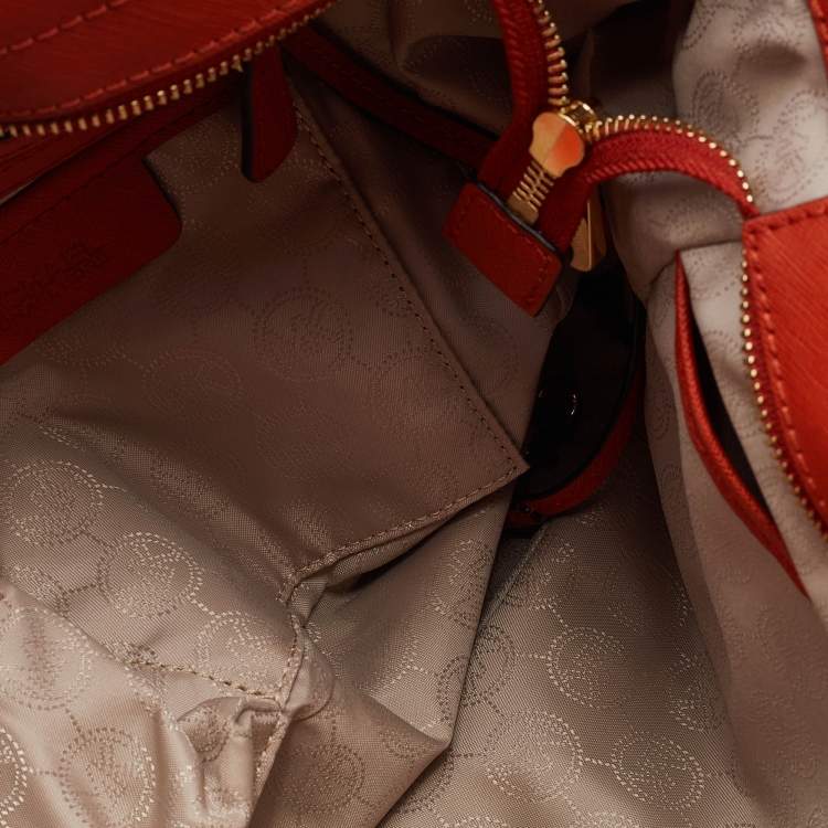 مملوكة مسبقًا MICHAEL Michael Kors Orange Leather Hamilton Tote