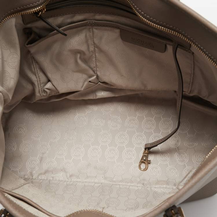 Pre Owned MICHAEL Michael Kors Beige Leather Medium Jet Set Travel Tote