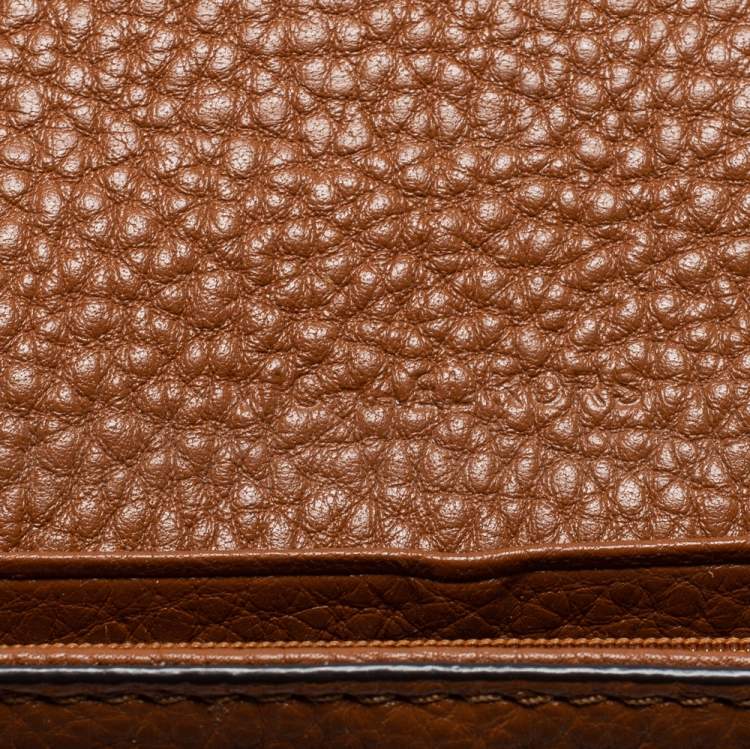 Pre Owned MICHAEL Michael Kors Brown Leather Fulton Flap Continental Wallet