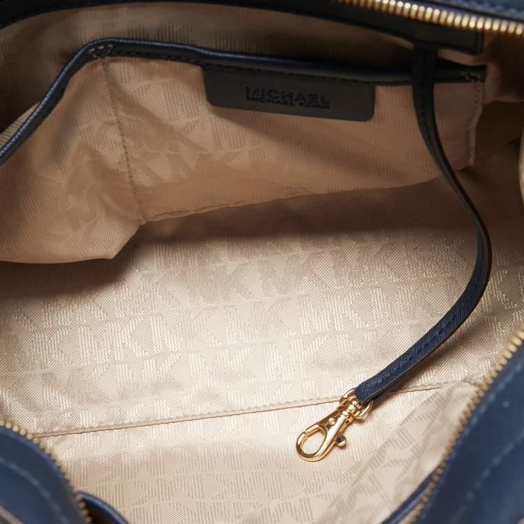 Pre Owned MICHAEL Michael Kors Navy Blue Leather Tote