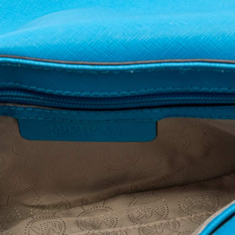 Pre Owned MICHAEL Michael Kors Blue Leather Fulton Crossbody Bag