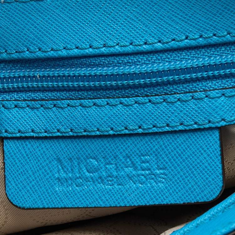 Pre Owned MICHAEL Michael Kors Blue Leather Fulton Crossbody Bag