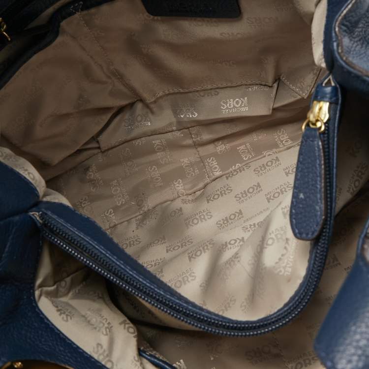 مملوكة مسبقًا MICHAEL Michael Kors Navy Blue Leather Fulton East West Tote