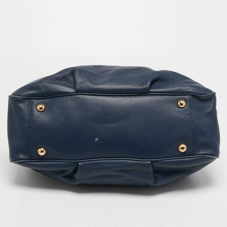 مملوكة مسبقًا MICHAEL Michael Kors Navy Blue Leather Fulton East West Tote