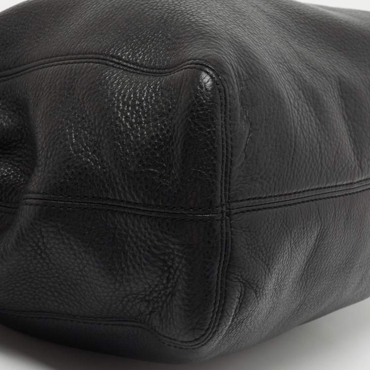 Pre Owned MICHAEL Michael Kors Black Grained Leather Chain Tote