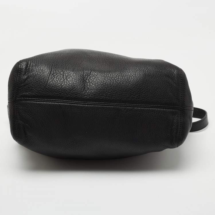 Pre Owned MICHAEL Michael Kors Black Grained Leather Chain Tote