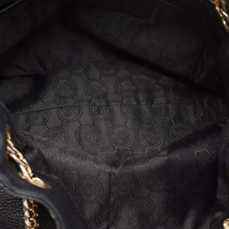 Pre Owned MICHAEL Michael Kors Black Grained Leather Chain Tote