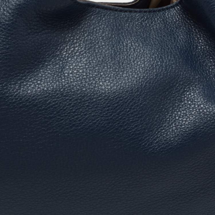 Pre Owned MICHAEL Michael Kors Blue Leather Fulton Shoulder Bag