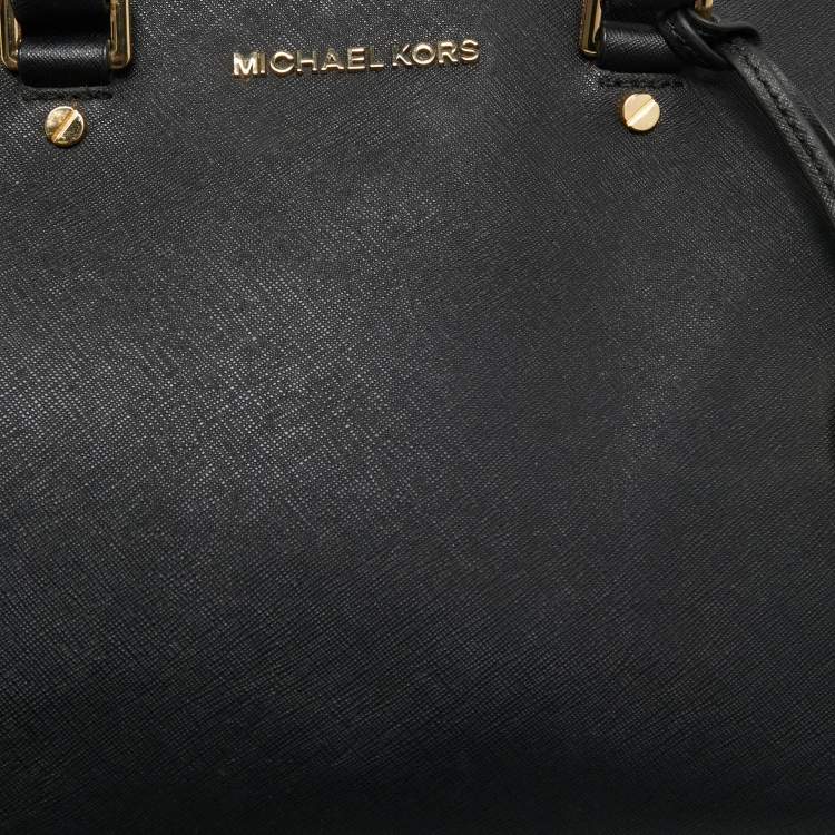 مملوكة مسبقًا MICHAEL Michael Kors Black Saffiano Leather Medium Kellen Tote