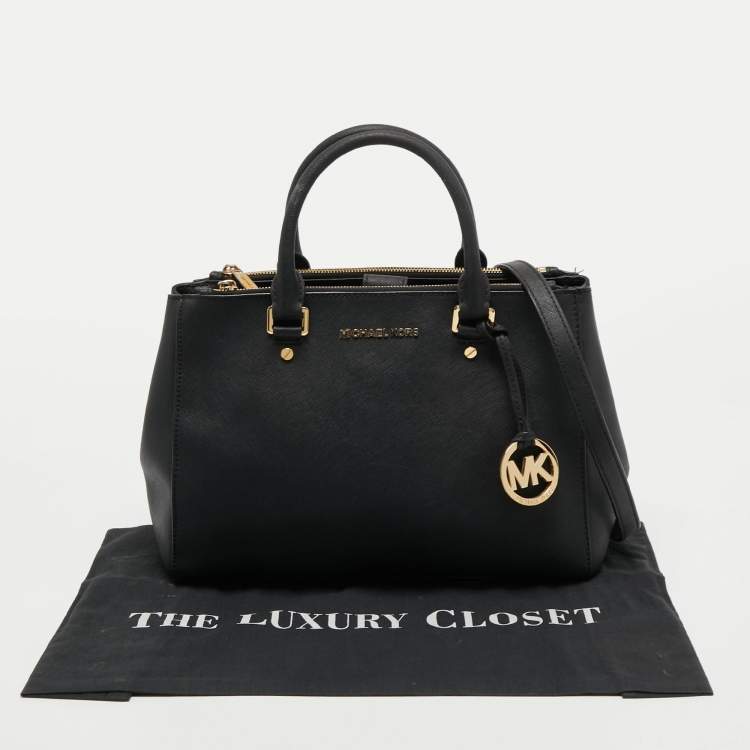 مملوكة مسبقًا MICHAEL Michael Kors Black Saffiano Leather Medium Kellen Tote