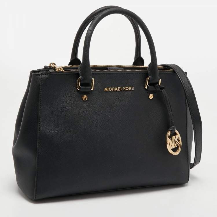 مملوكة مسبقًا MICHAEL Michael Kors Black Saffiano Leather Medium Kellen Tote