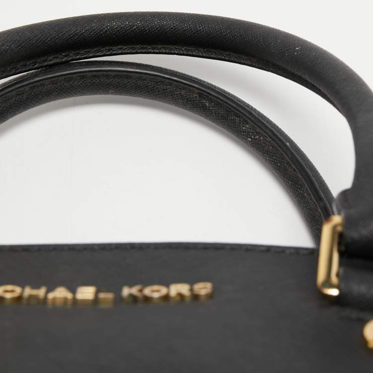 مملوكة مسبقًا MICHAEL Michael Kors Black Saffiano Leather Medium Kellen Tote