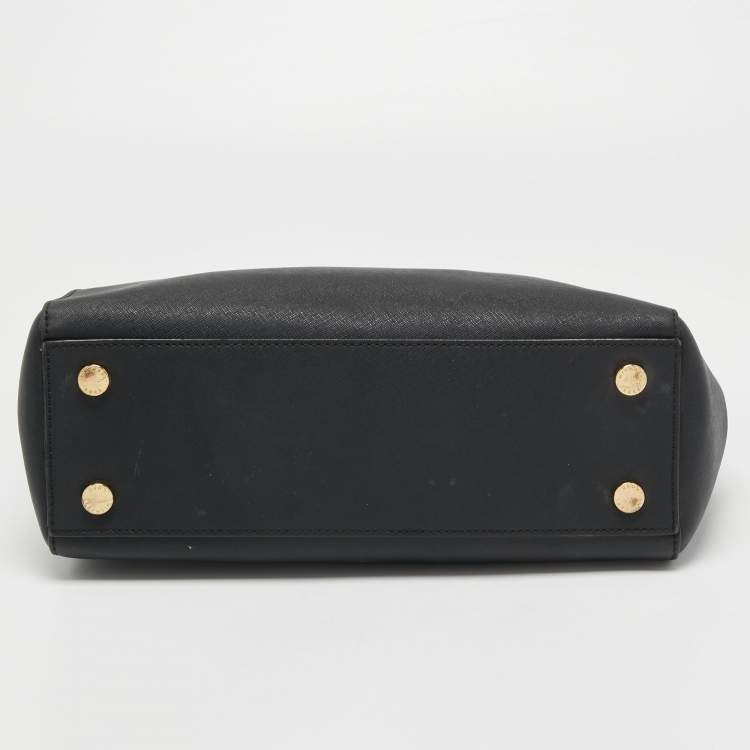 مملوكة مسبقًا MICHAEL Michael Kors Black Saffiano Leather Medium Kellen Tote