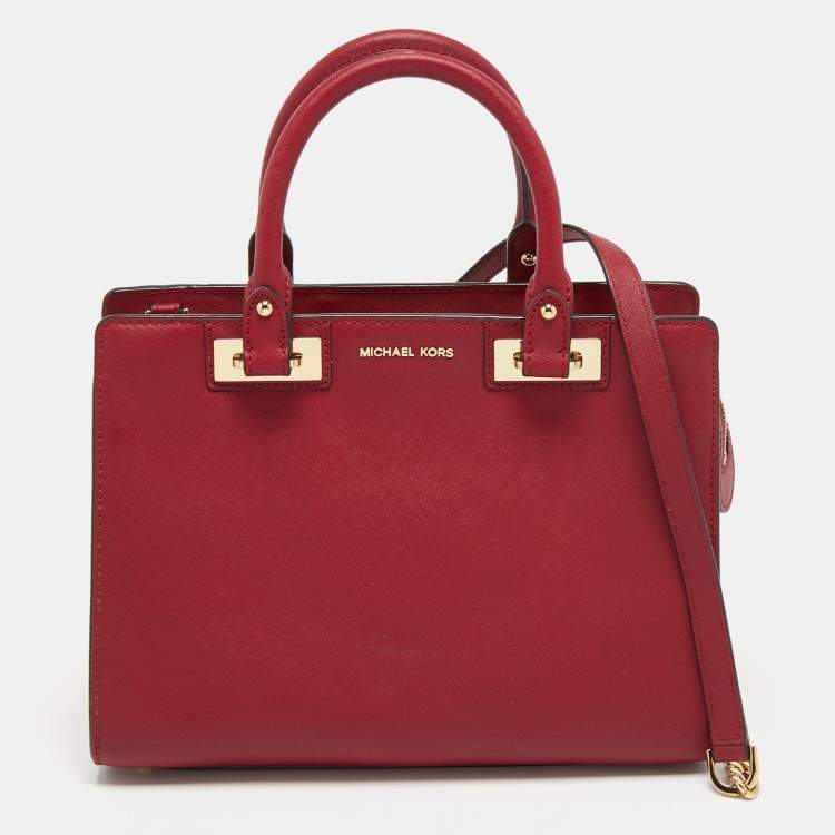 Pre Owned MICHAEL Michael Kors Burgundy LeatherKellen Satchel