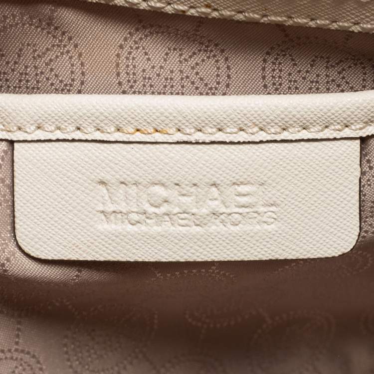 مملوكة مسبقًا MICHAEL Michael Kors Cream Saffiano Leather Medium Sutton Tote
