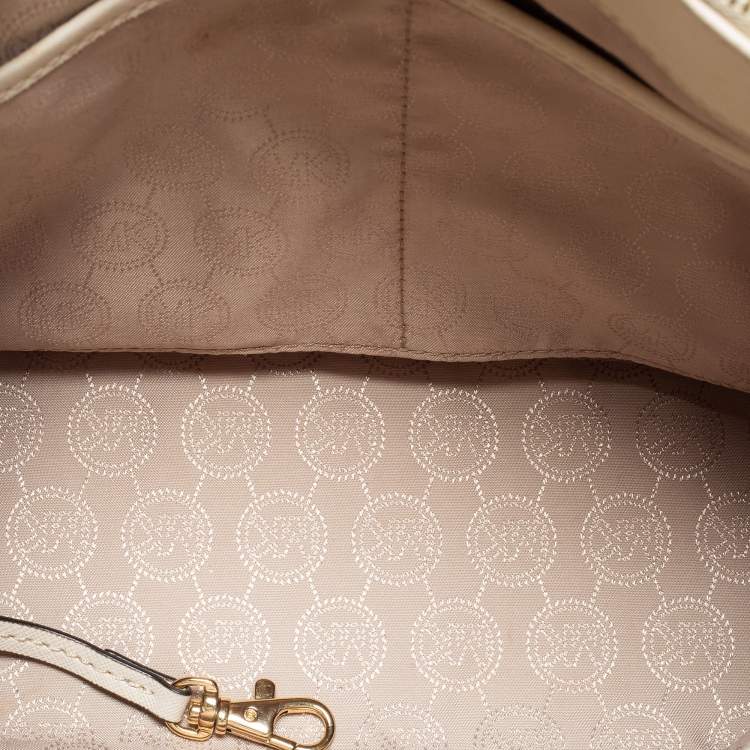 مملوكة مسبقًا MICHAEL Michael Kors Cream Saffiano Leather Medium Sutton Tote