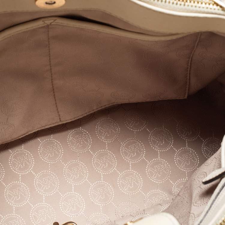 مملوكة مسبقًا MICHAEL Michael Kors Cream Saffiano Leather Medium Sutton Tote