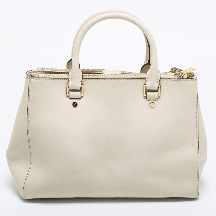 مملوكة مسبقًا MICHAEL Michael Kors Cream Saffiano Leather Medium Sutton Tote