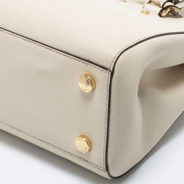 مملوكة مسبقًا MICHAEL Michael Kors Cream Saffiano Leather Medium Sutton Tote