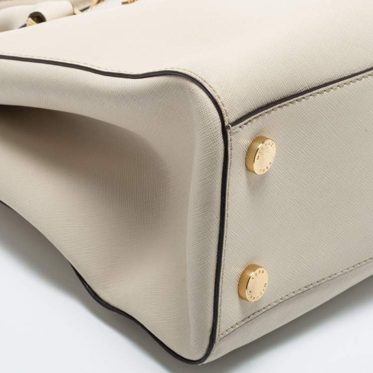 مملوكة مسبقًا MICHAEL Michael Kors Cream Saffiano Leather Medium Sutton Tote