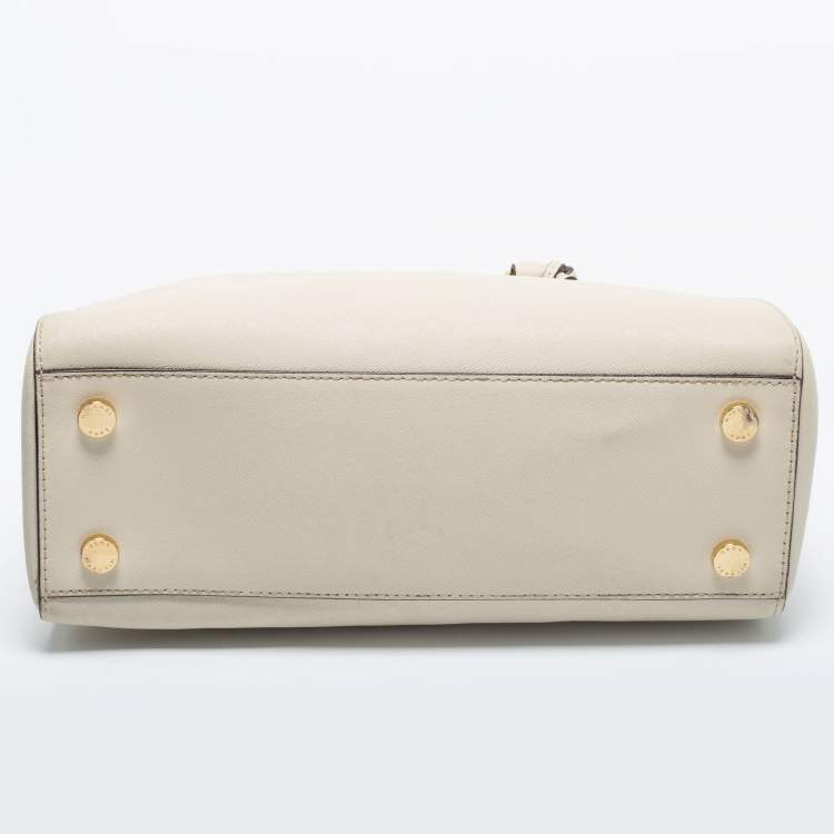 مملوكة مسبقًا MICHAEL Michael Kors Cream Saffiano Leather Medium Sutton Tote