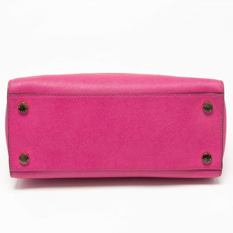 Pre Owned MICHAEL Michael Kors Fuchsia Leather Large Selma Tote